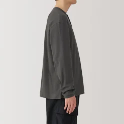 Discount Men's Waffle Henley Neck Long Sleeve T-Shirt T-Shirts