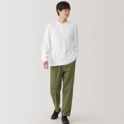 Discount Men's Waffle Henley Neck Long Sleeve T-Shirt T-Shirts