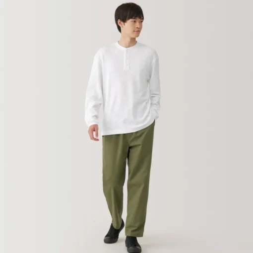 Discount Men's Waffle Henley Neck Long Sleeve T-Shirt T-Shirts