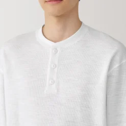 Discount Men's Waffle Henley Neck Long Sleeve T-Shirt T-Shirts