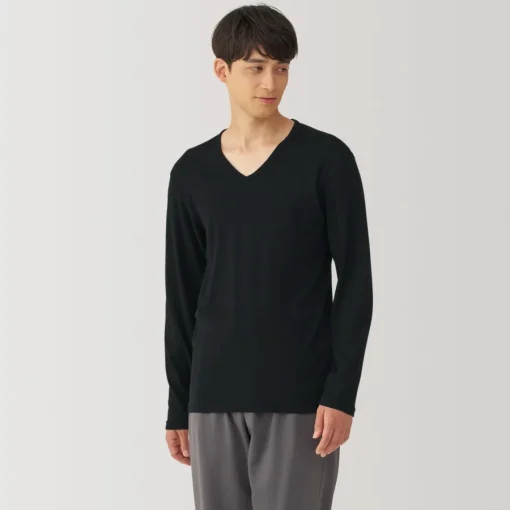 New Men's Warm Cotton V-Neck Long Sleeve T-Shirt Underwear & Undershirts