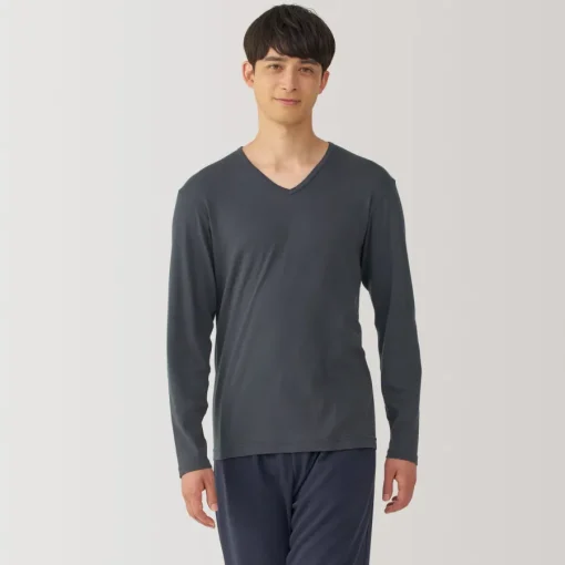 New Men's Warm Cotton V-Neck Long Sleeve T-Shirt Underwear & Undershirts
