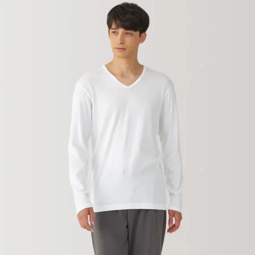 New Men's Warm Cotton V-Neck Long Sleeve T-Shirt Underwear & Undershirts