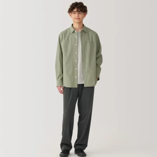 Best Men's Washed Broadcloth Long Sleeve Shirt Shirts & Polos