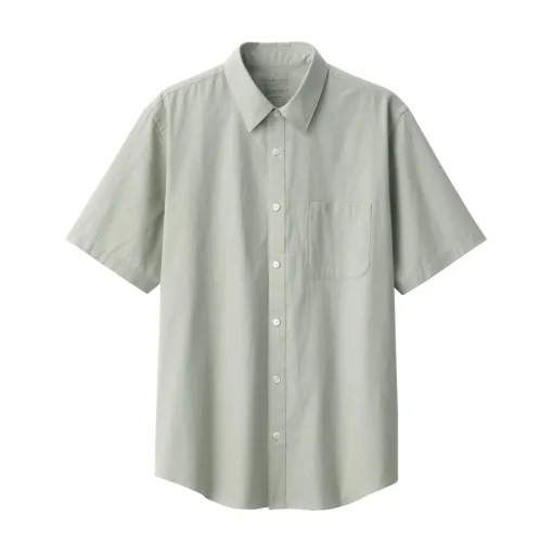 Fashion Men's Washed Broadcloth Short Sleeve Shirt Shirts & Polos