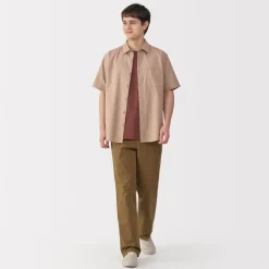 Fashion Men's Washed Broadcloth Short Sleeve Shirt Shirts & Polos