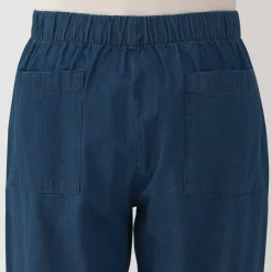Fashion Men's Washed Denim Easy Pants - Denim
