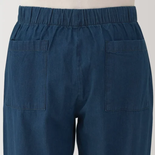 Fashion Men's Washed Denim Easy Pants - Denim