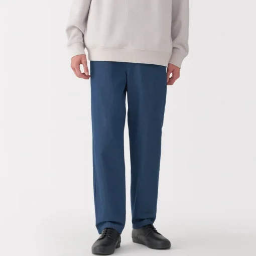 Sale Men's Washed Denim Easy Pants - Denim