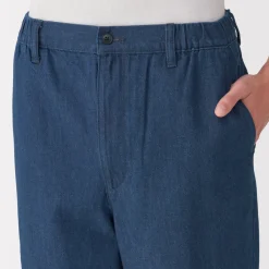 Sale Men's Washed Denim Easy Pants - Denim