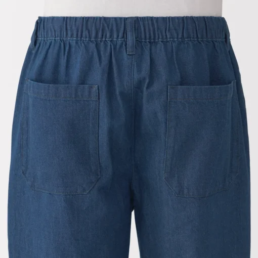 Sale Men's Washed Denim Easy Pants - Denim