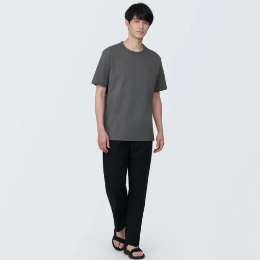 Clearance Men's Washed Heavy Weight Crew Neck Short Sleeve T-Shirt T-Shirts
