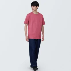 Clearance Men's Washed Heavy Weight Crew Neck Short Sleeve T-Shirt T-Shirts