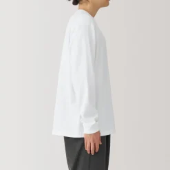 Clearance Men's Washed Heavy Weight Crew Neck Long Sleeve T-Shirt T-Shirts