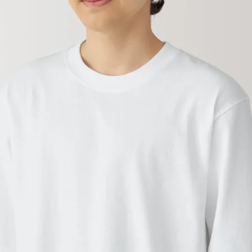 Clearance Men's Washed Heavy Weight Crew Neck Long Sleeve T-Shirt T-Shirts