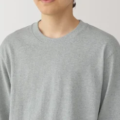 Clearance Men's Washed Heavy Weight Crew Neck Long Sleeve T-Shirt T-Shirts