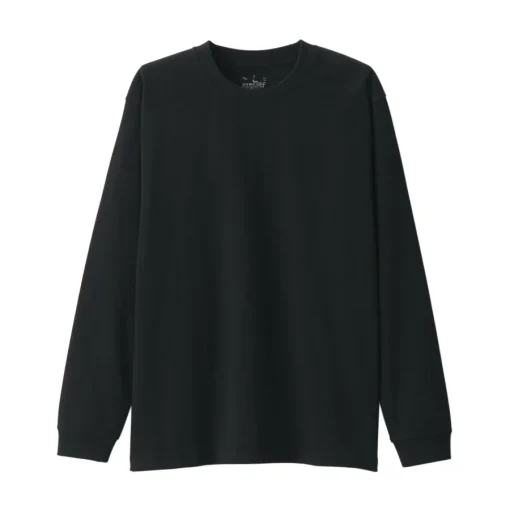 Clearance Men's Washed Heavy Weight Crew Neck Long Sleeve T-Shirt T-Shirts