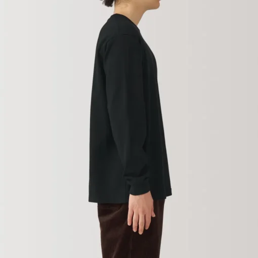 Clearance Men's Washed Heavy Weight Crew Neck Long Sleeve T-Shirt T-Shirts