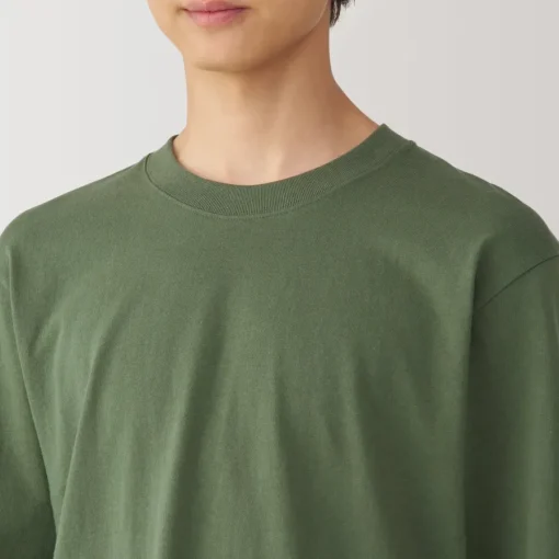 Clearance Men's Washed Heavy Weight Crew Neck Long Sleeve T-Shirt T-Shirts