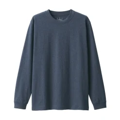 Clearance Men's Washed Heavy Weight Crew Neck Long Sleeve T-Shirt T-Shirts