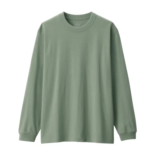 Best Men's Washed Heavy Weight Crew Neck Long Sleeve T-Shirt T-Shirts