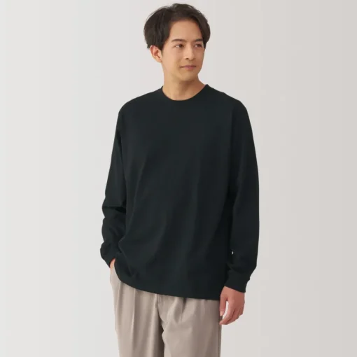 Best Men's Washed Heavy Weight Crew Neck Long Sleeve T-Shirt T-Shirts