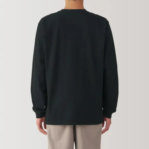 Best Men's Washed Heavy Weight Crew Neck Long Sleeve T-Shirt T-Shirts