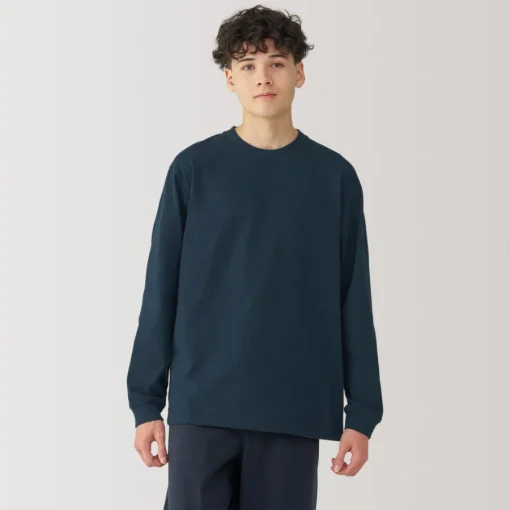 Best Men's Washed Heavy Weight Crew Neck Long Sleeve T-Shirt T-Shirts