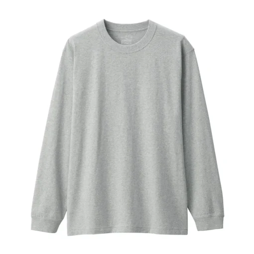 Best Men's Washed Heavy Weight Crew Neck Long Sleeve T-Shirt T-Shirts