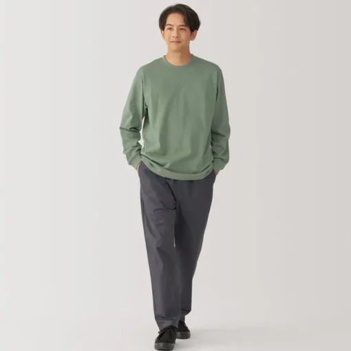 Best Men's Washed Heavy Weight Crew Neck Long Sleeve T-Shirt T-Shirts