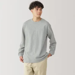 Best Men's Washed Heavy Weight Crew Neck Long Sleeve T-Shirt T-Shirts
