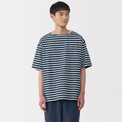 Sale Men's Washed Heavyweight Boat Neck Half Sleeve T-Shirt T-Shirts