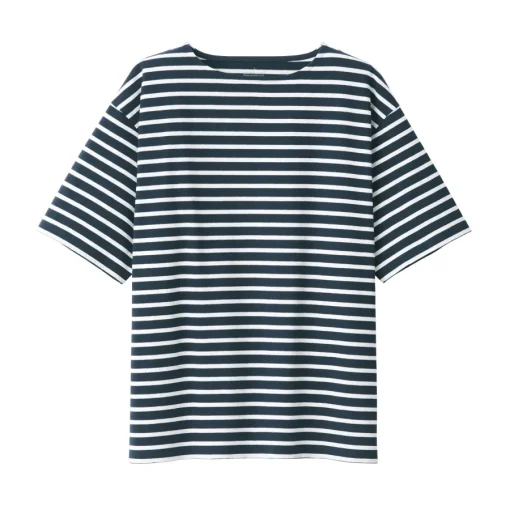 Sale Men's Washed Heavyweight Boat Neck Half Sleeve T-Shirt T-Shirts