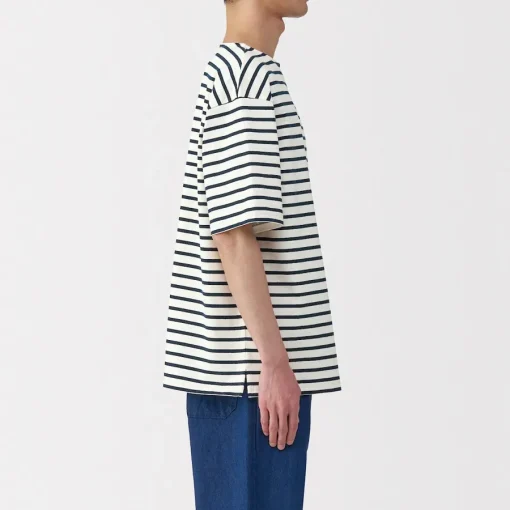 Sale Men's Washed Heavyweight Boat Neck Half Sleeve T-Shirt T-Shirts