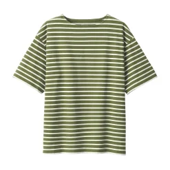 Sale Men's Washed Heavyweight Boat Neck Half Sleeve T-Shirt T-Shirts