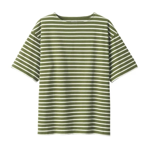 Sale Men's Washed Heavyweight Boat Neck Half Sleeve T-Shirt T-Shirts