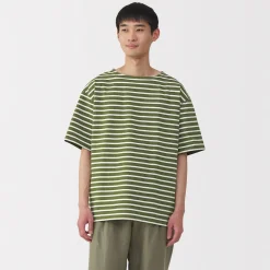 Sale Men's Washed Heavyweight Boat Neck Half Sleeve T-Shirt T-Shirts
