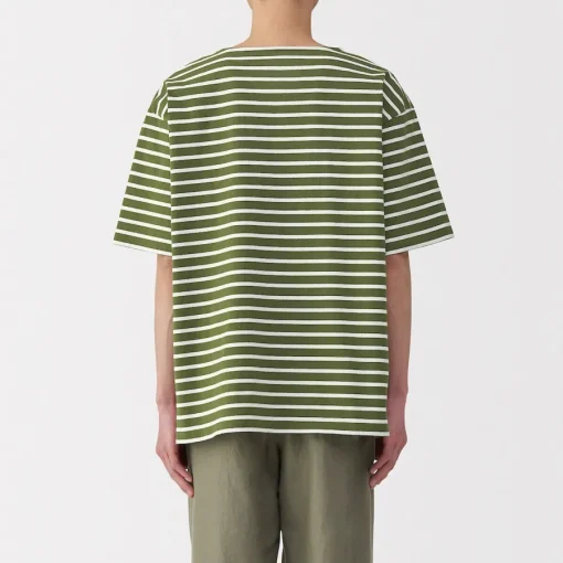 Sale Men's Washed Heavyweight Boat Neck Half Sleeve T-Shirt T-Shirts
