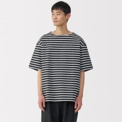 Sale Men's Washed Heavyweight Boat Neck Half Sleeve T-Shirt T-Shirts