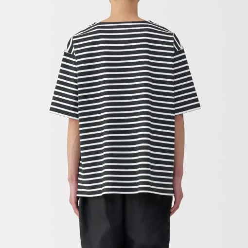 Sale Men's Washed Heavyweight Boat Neck Half Sleeve T-Shirt T-Shirts