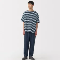 Sale Men's Washed Heavyweight Boat Neck Half Sleeve T-Shirt T-Shirts
