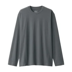 New Men's Washed Jersey Crew Neck Long Sleeve T-Shirt T-Shirts