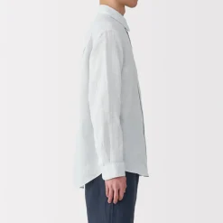 Hot Men's Washed Linen Striped Shirt Shirts & Polos