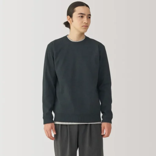 New Men's Washed Milano Ribbed Crew Neck Sweater Sweaters & Cardigans