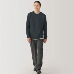 New Men's Washed Milano Ribbed Crew Neck Sweater Sweaters & Cardigans