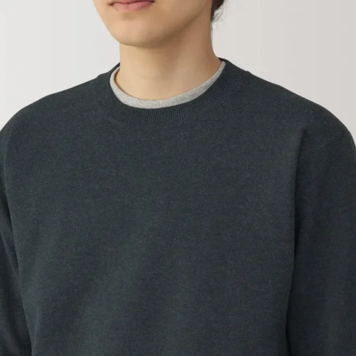 New Men's Washed Milano Ribbed Crew Neck Sweater Sweaters & Cardigans