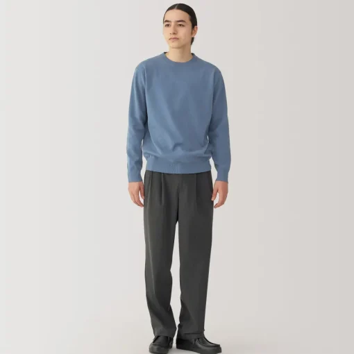 New Men's Washed Milano Ribbed Crew Neck Sweater Sweaters & Cardigans