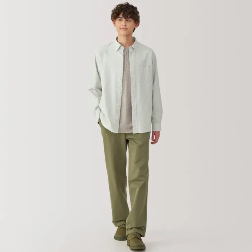 Clearance Men's Washed Oxford Button Down Long Sleeve Shirt Shirts & Polos