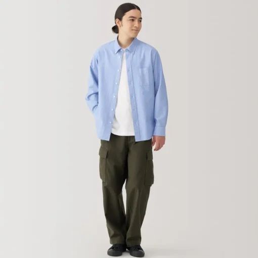 Clearance Men's Washed Oxford Button Down Long Sleeve Shirt Shirts & Polos