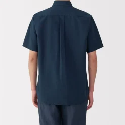 Clearance Men's Washed Oxford Button Down Short Sleeve Shirt Shirts & Polos